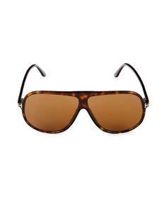 Солнцезащитные очки-пилоты 62MM Tom Ford, коричневый