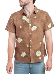 Рубашка на пуговицах с цветочным принтом Saryans Arthur, коричневый