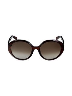 Овальные солнцезащитные очки 57MM Ferragamo, цвет Crystal Brown