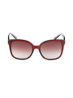 Квадратные солнцезащитные очки 56MM Ferragamo, цвет Crystal Burgundy