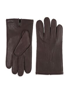 Сшитые вручную кожаные перчатки Hickey Freeman, коричневый
