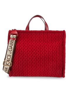 Тканая двусторонняя сумка-тоут Dolce &amp; Gabbana, красный