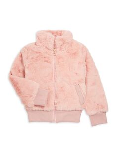 Куртка-бомбер из искусственного меха для девочек Urban Republic, розовый
