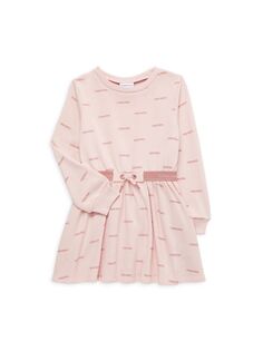 Платье из френч терри с логотипом для маленьких девочек Calvin Klein, розовый