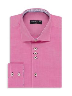 Однотонная классическая рубашка David классического кроя Masutto, розовый