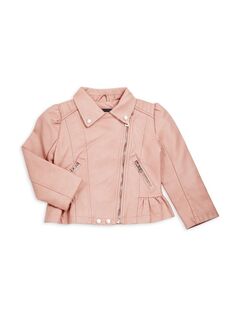 Мотоциклетная куртка из искусственной кожи для маленьких девочек Urban Republic, розовый