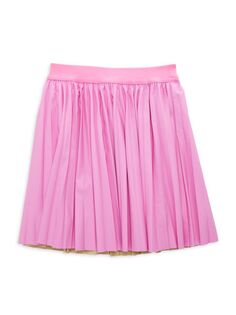 Плиссированная юбка из искусственной кожи для девочки Baby Sara, розовый