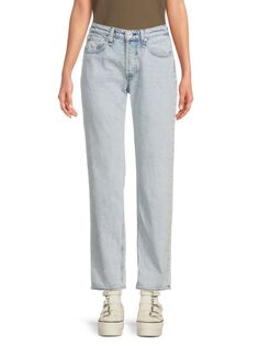 Джинсы-бойфренды Rosa со средней посадкой Rag &amp; Bone, цвет Light Blue