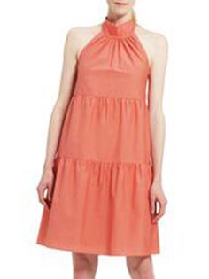 Многоярусное мини-платье с бретелькой на бретельках Theory, цвет Pink Coral