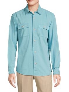 Рубашка на пуговицах с карманами и клапанами Ben Sherman, цвет Beach Blue