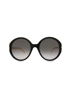 Круглые солнцезащитные очки 56MM Gucci, цвет Black Gold