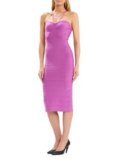 Облегающее платье миди Icon Sweetheart Herve Leger, цвет Azalea Hervé Léger