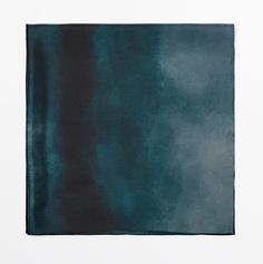 Платок Massimo Dutti Plain 100% Silk Pocket, синий