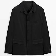 Куртка-рубашка Massimo Dutti Cotton Blend, черный