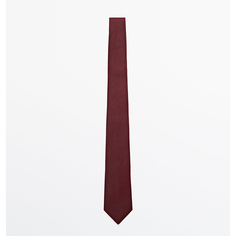 Галстук Massimo Dutti Cotton And Silk Twill, темно-бордовый