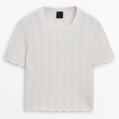 Джемпер Massimo Dutti Wavy Knit With Short Sleeves, кремовый