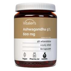 Vitaler&apos;s, Ашваганда 9% 600 мг - 60 капсул Vitalers
