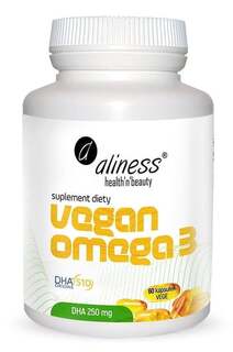 Aliness, Vegan Omega 3 DHA 250 мг 60 капсул