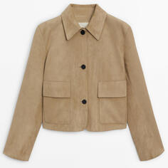 Куртка Massimo Dutti Suede With Pockets, светло-коричневый