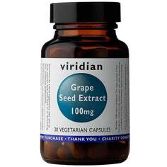 Viridian, OPC Экстракт виноградных косточек 100 мг, 30 капсул