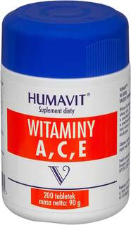 Humavit V Витамины А, С, Е, пищевая добавка, 200 таблеток Varia