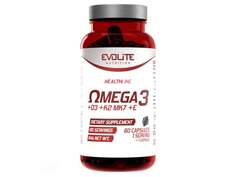 Evolite Nutrition, Витамины и минералы, Омега 3+Д3+К2МК7+Е, 60 капс.