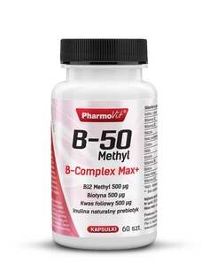 B-50 Метил B-Комплекс Макс+ Pharmovit, биологически активная добавка, 60 капсул