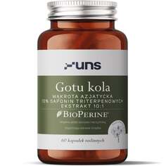 Uns, Gotu Kola Centella Asiatica 10% экстракт тритерпеновых сапонинов 10:1 60 растительных капсул