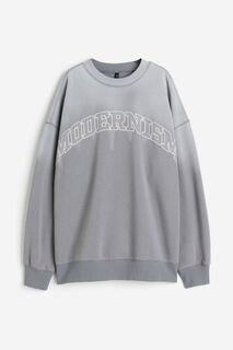 Свитшот H&amp;M Oversized Printed Modernism, серый H&M