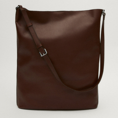 Сумка Massimo Dutti Nappa Leather Bucket, коричневый