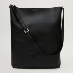 Сумка Massimo Dutti Nappa Leather Bucket, черный