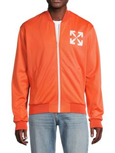 Куртка на молнии с логотипом спереди Off-White, оранжевый