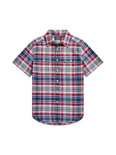 Рубашка в клетку Мадрас для маленьких мальчиков и мальчиков Polo Ralph Lauren, цвет Red Navy