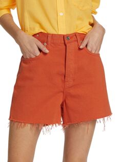 Легкие рубиновые джинсовые шорты 7 For All Mankind, оранжевый