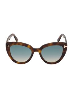 Солнцезащитные очки «кошачий глаз» Izzi 53MM Tom Ford, цвет Brown Tortoise
