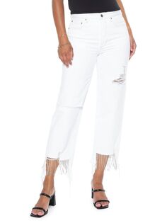 Укороченные и потертые джинсы Nash Vegas с высокой посадкой Blue Revival, белый