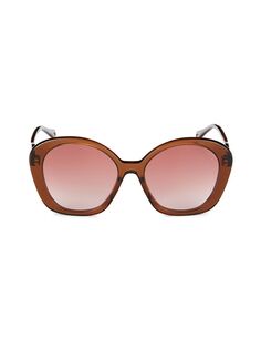 Круглые солнцезащитные очки 55MM Chloé, цвет Brown Orange Chloe