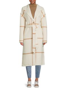 Пальто из смесовой шерсти с поясом Karl Lagerfeld Paris, бежевый