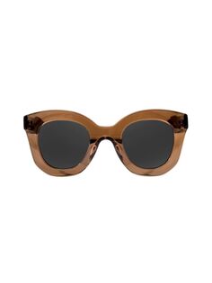 Круглые солнцезащитные очки 47MM Aqs, цвет Burgundy