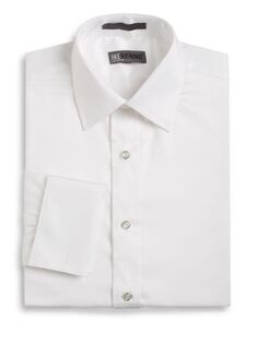 Хлопковая рубашка под смокинг обычного кроя с французскими манжетами Ike Behar, белый