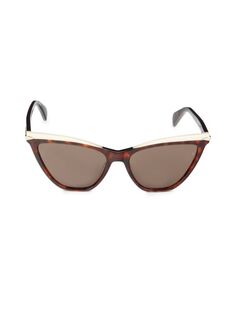 Солнцезащитные очки «кошачий глаз» 55 мм Rag &amp; Bone, цвет Tortoise