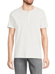 Хлопковая футболка Slub с короткими рукавами Saks Fifth Avenue, белый