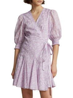 Мини-платье Soma с цветочным запахом и запахом Polo Ralph Lauren, цвет Vintage Lilac