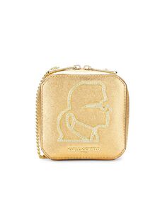 Кожаная сумка через плечо Mini Ikons с эффектом металлик Karl Lagerfeld Paris, золото