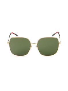 Квадратные солнцезащитные очки 59MM Gucci, золото