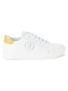 Кожаные кроссовки Petra с логотипом Mario Valentino, цвет White Yellow