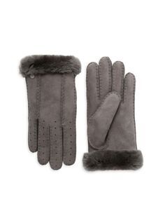 Перфорированные перчатки из овчины Ugg, цвет Charcoal