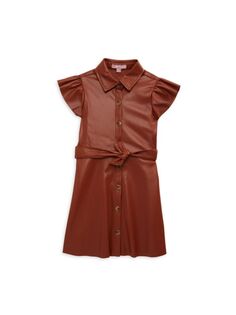 Платье из искусственной кожи для маленькой девочки Bcbgirls, цвет Chestnut