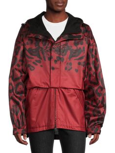 Куртка с капюшоном и леопардовым принтом Dolce &amp; Gabbana, красный