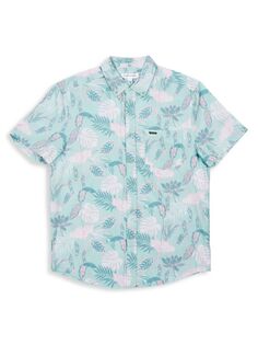 Рубашка для плавания с тропическим принтом Vintage Summer, мята